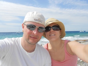 In front of the "beach" in Cozumel